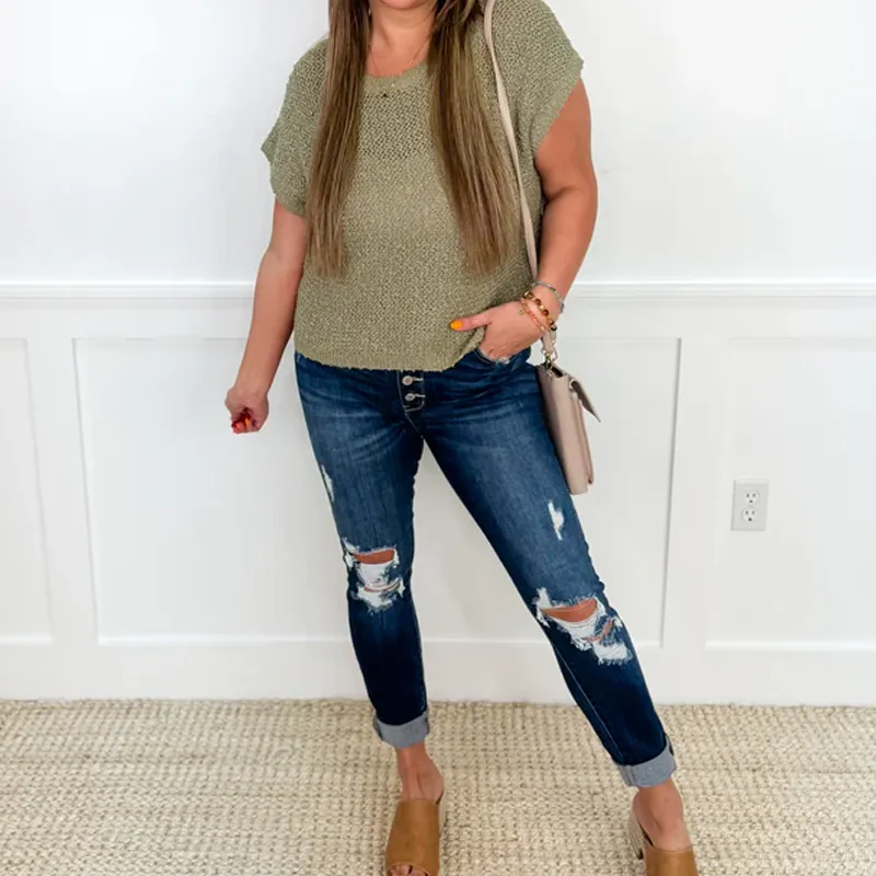 🎁 Hot Sale 49% OFF 🔥Women's High-Waisted Cutout Denim Jeans