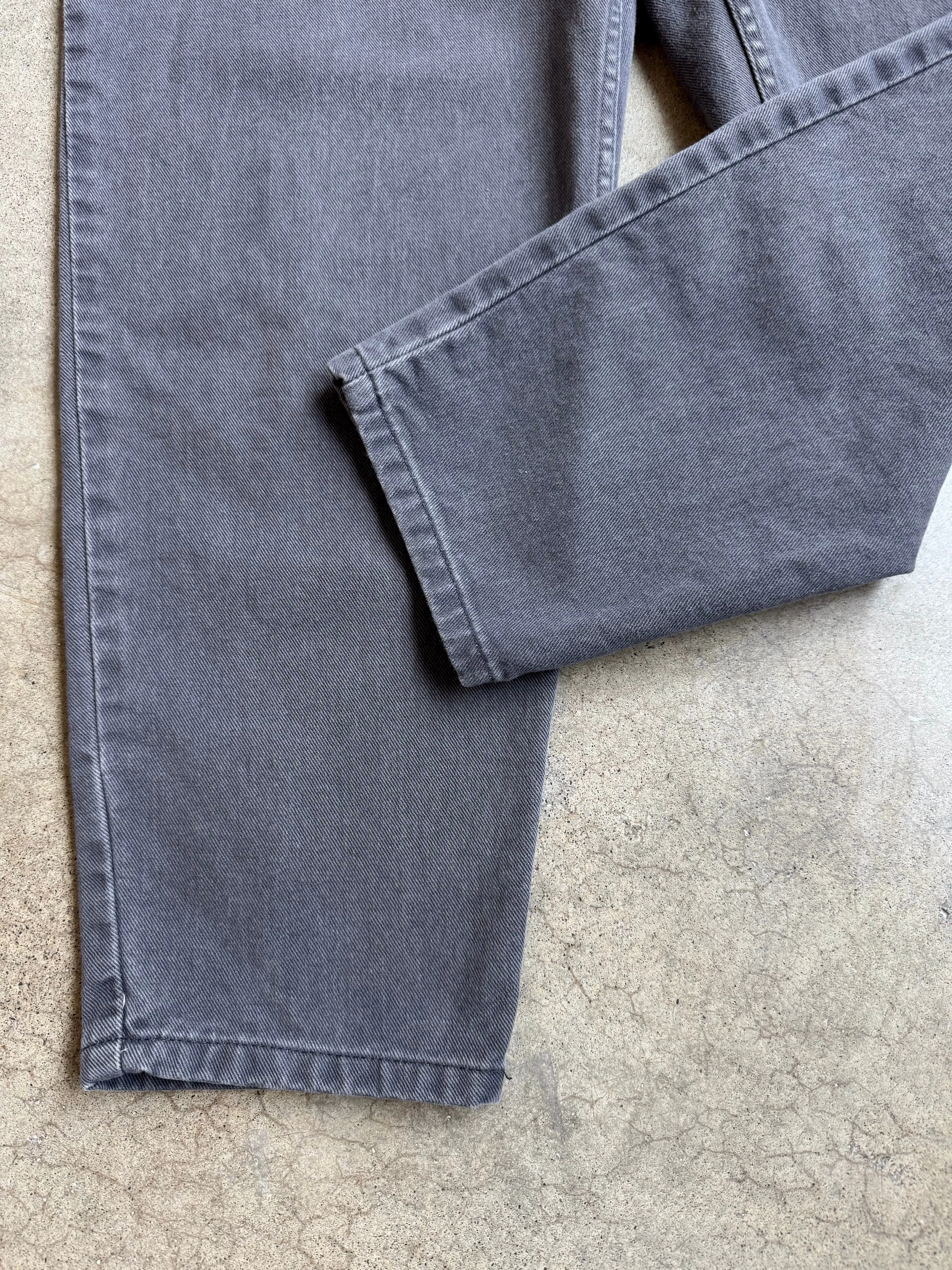 90s Vintage Zena Grey High-Waisted Tapered Jeans (W32”)