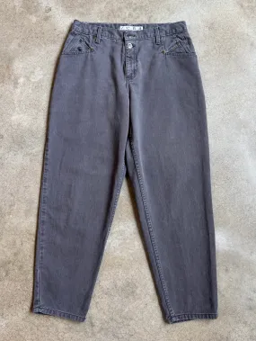 90s Vintage Zena Grey High-Waisted Tapered Jeans (W32”)