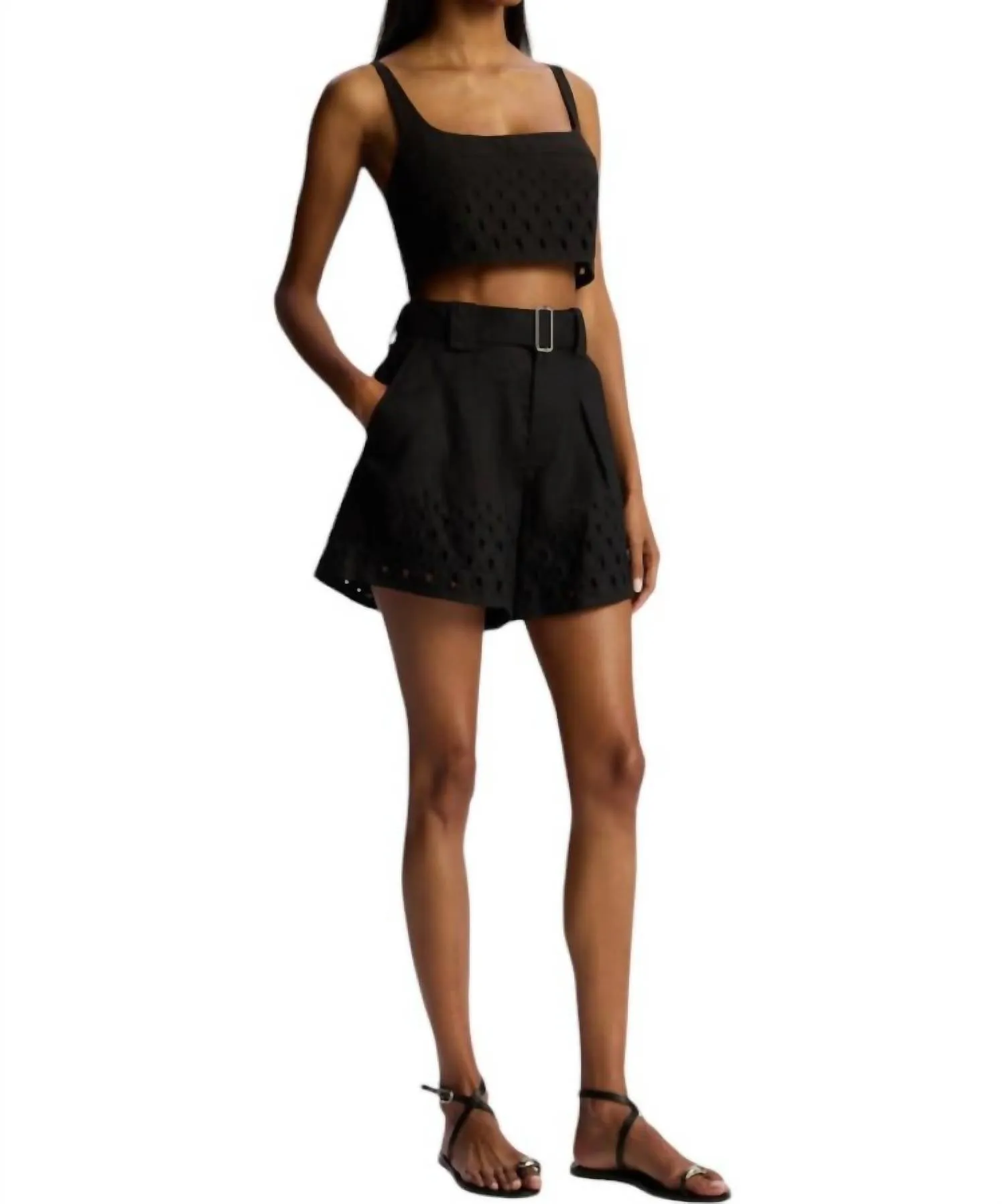 A.L.C. - Sky Eyelet Linen Top