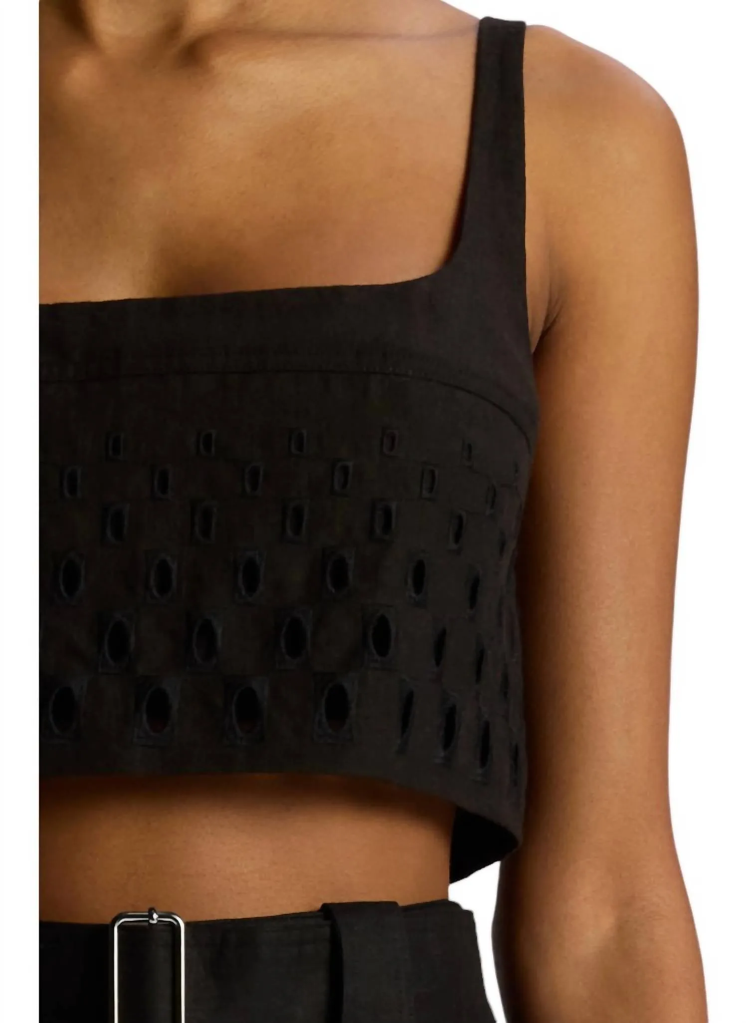 A.L.C. - Sky Eyelet Linen Top
