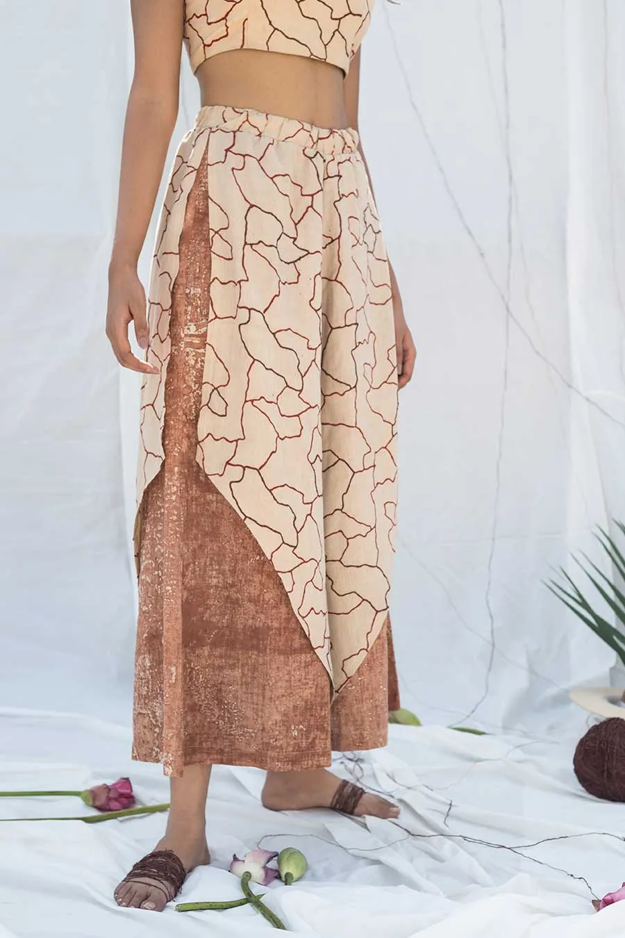 Beige Mitti Ambar Layered Culottes