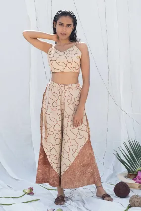 Beige Mitti Ambar Layered Culottes