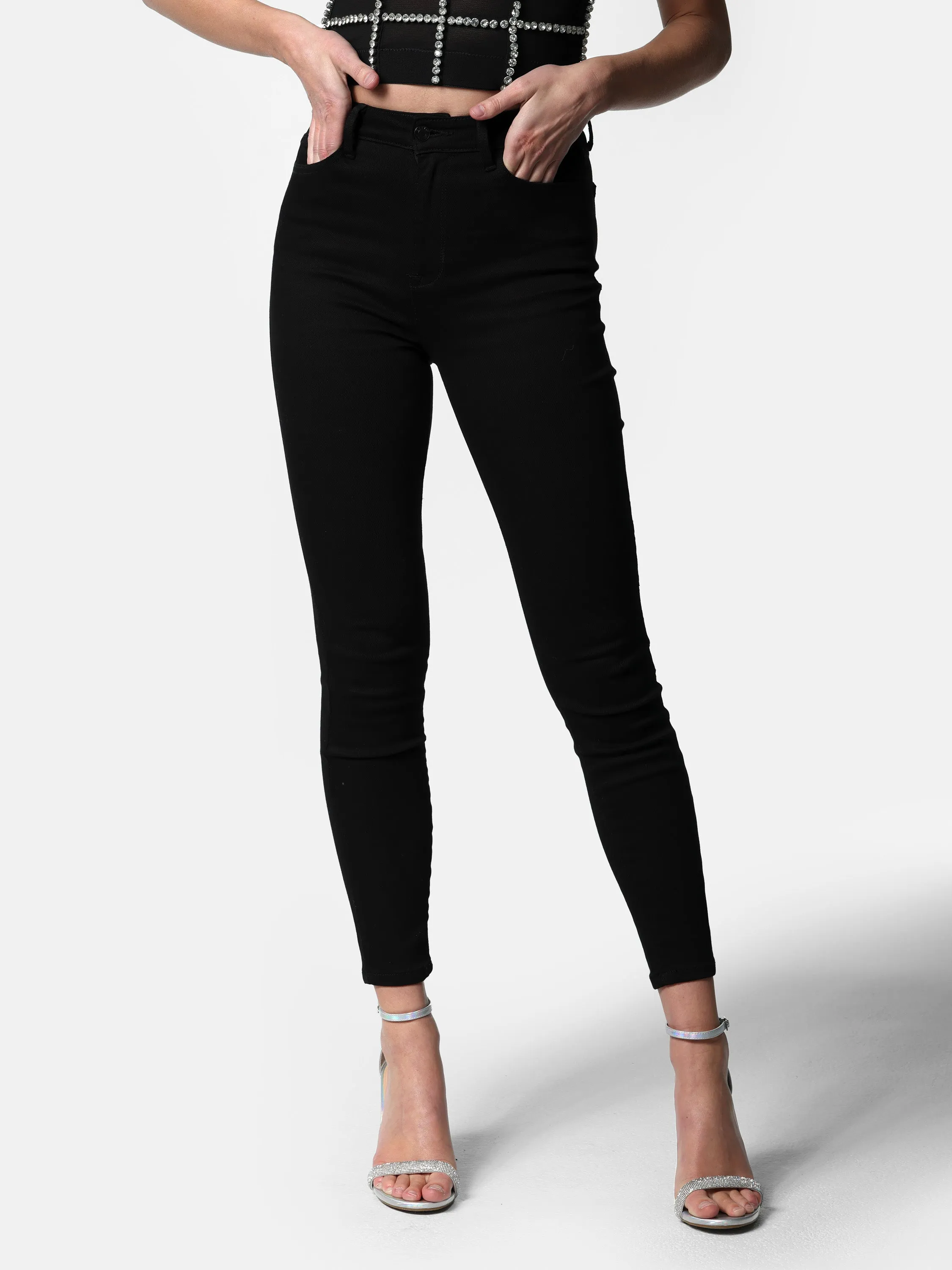 Black High Rise Skinny Jeans