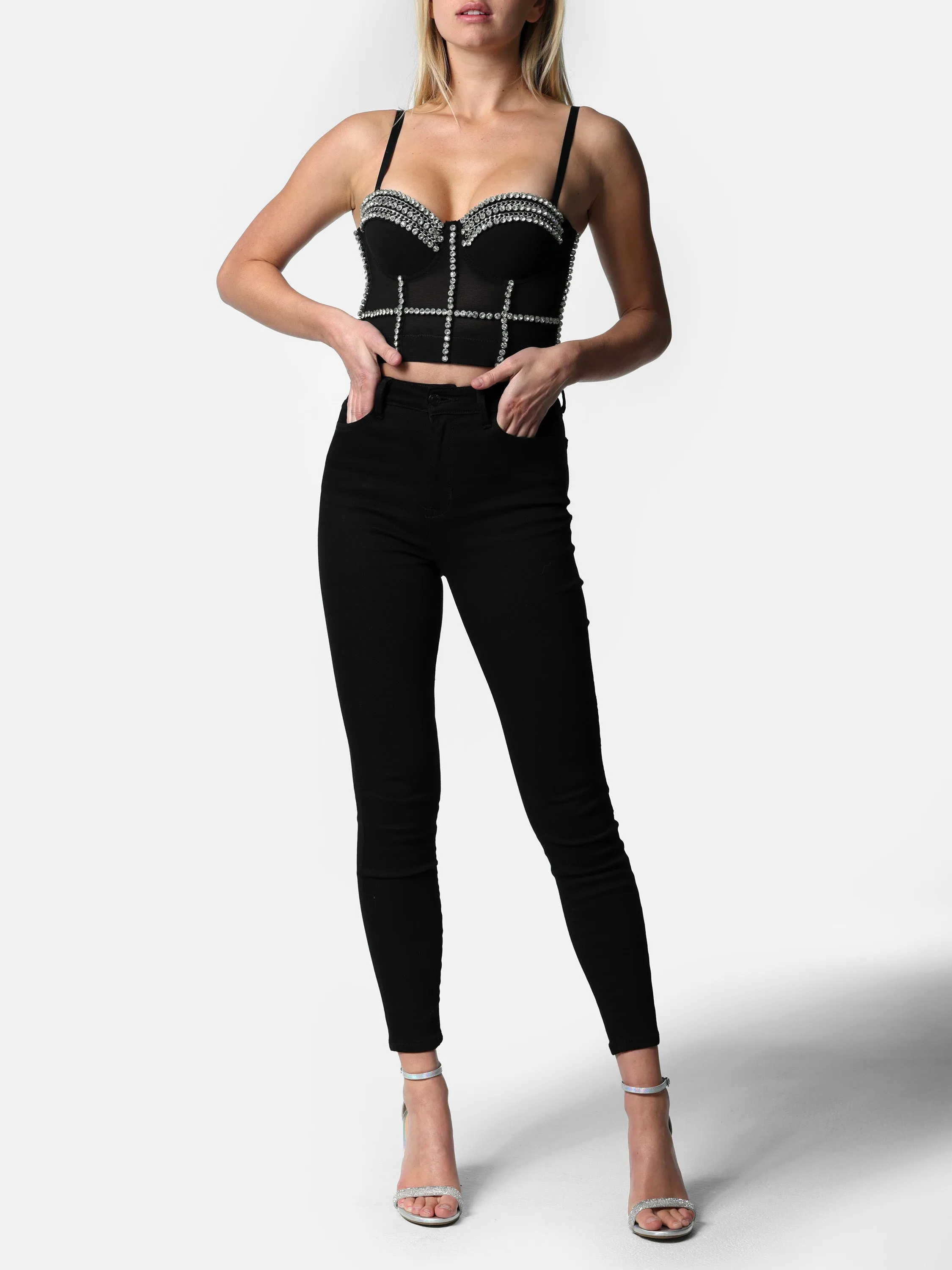 Black High Rise Skinny Jeans