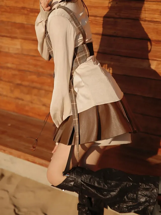 British Style Suit Jacket  & Shirt & Culottes
