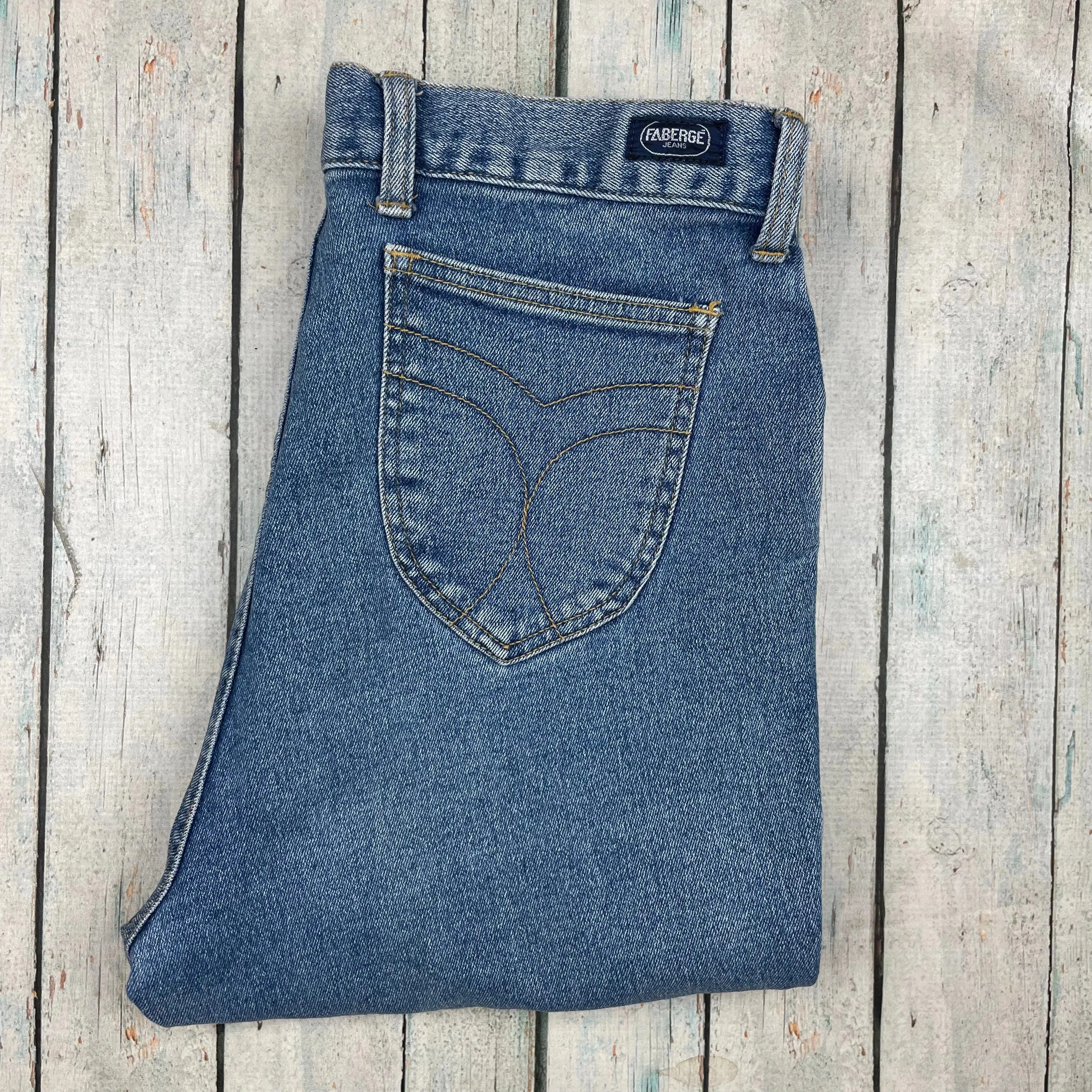 Fabergé 1980's High Waisted Slim Ladies Jeans - Suit Size 12