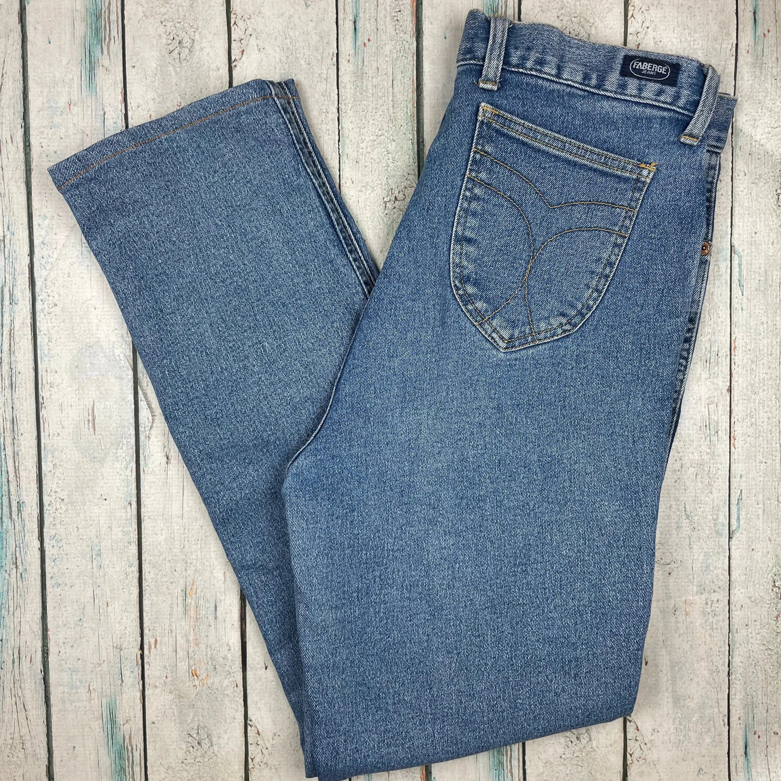 Fabergé 1980's High Waisted Slim Ladies Jeans - Suit Size 12