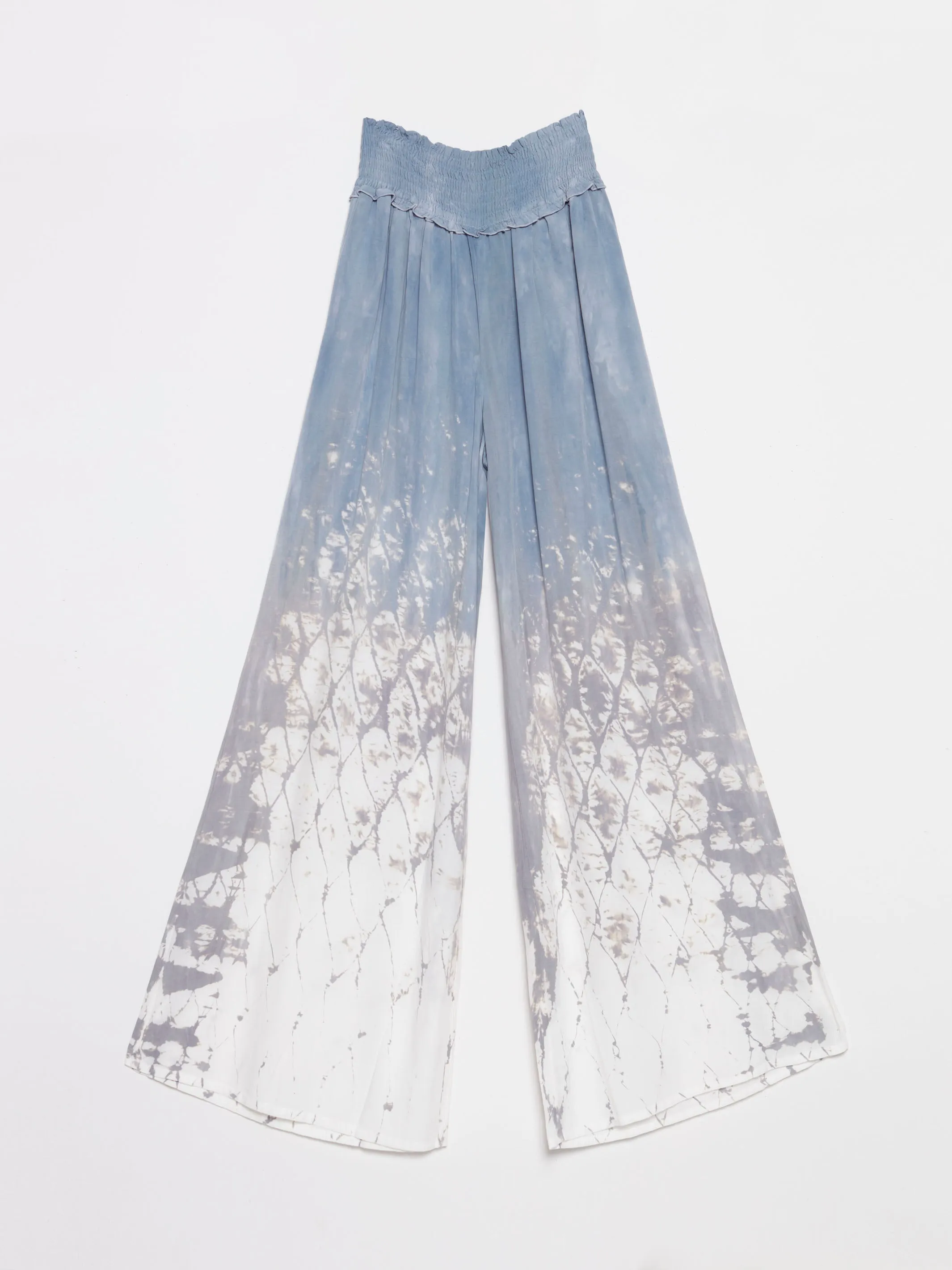 Ombré Tie-Dye Palazzo Pants - Cerulean