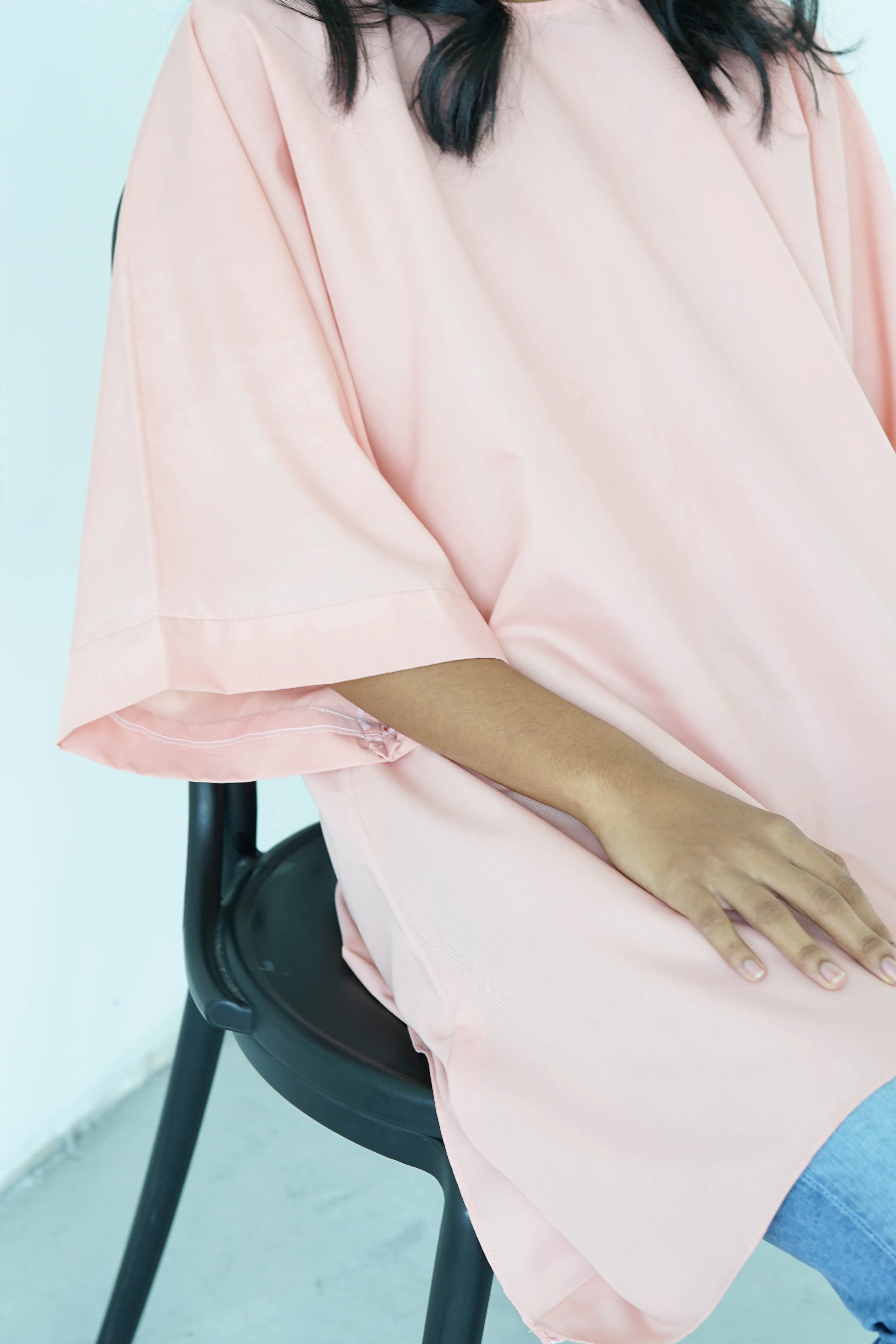 [PRE ORDER] Pastel Peach High Low Box Cotton Top