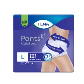TENA Pants Plus Night Large 12 Pack - Unisex